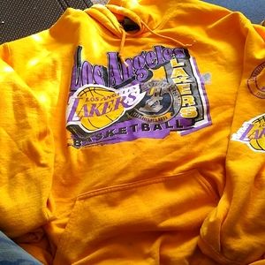 Lakers hoodie size LG mustard yellow with purple details